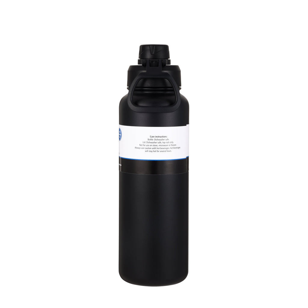 Mainstays 40 oz Black Stainless Steel Double Wall Water Bottle