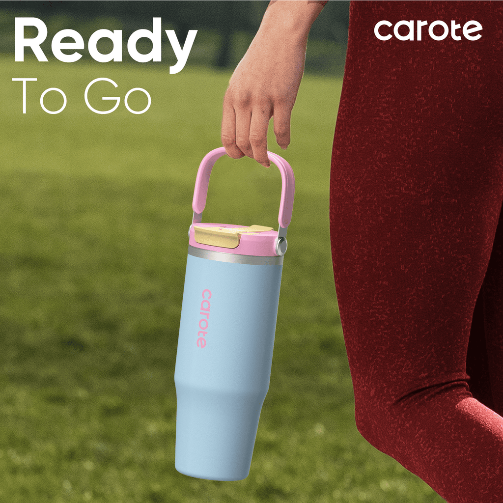 Carote 3pcs Insulated Stainless Steel Water Bottle Set, 40oz & 32oz Travel Bottles, Leak-Proof, Tumbler Style, Mint Berry