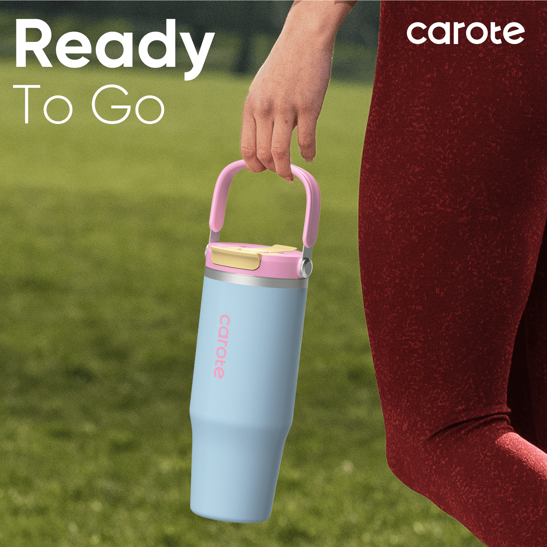 Carote 3pcs Insulated Stainless Steel Water Bottle Set, 40oz & 32oz Travel Bottles, Leak-Proof, Tumbler Style, Mint Berry