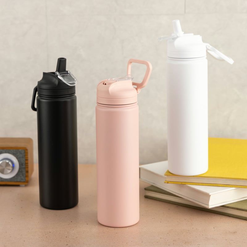 Mainstays 24 oz Stainless Steel Sip Water Bottle, White