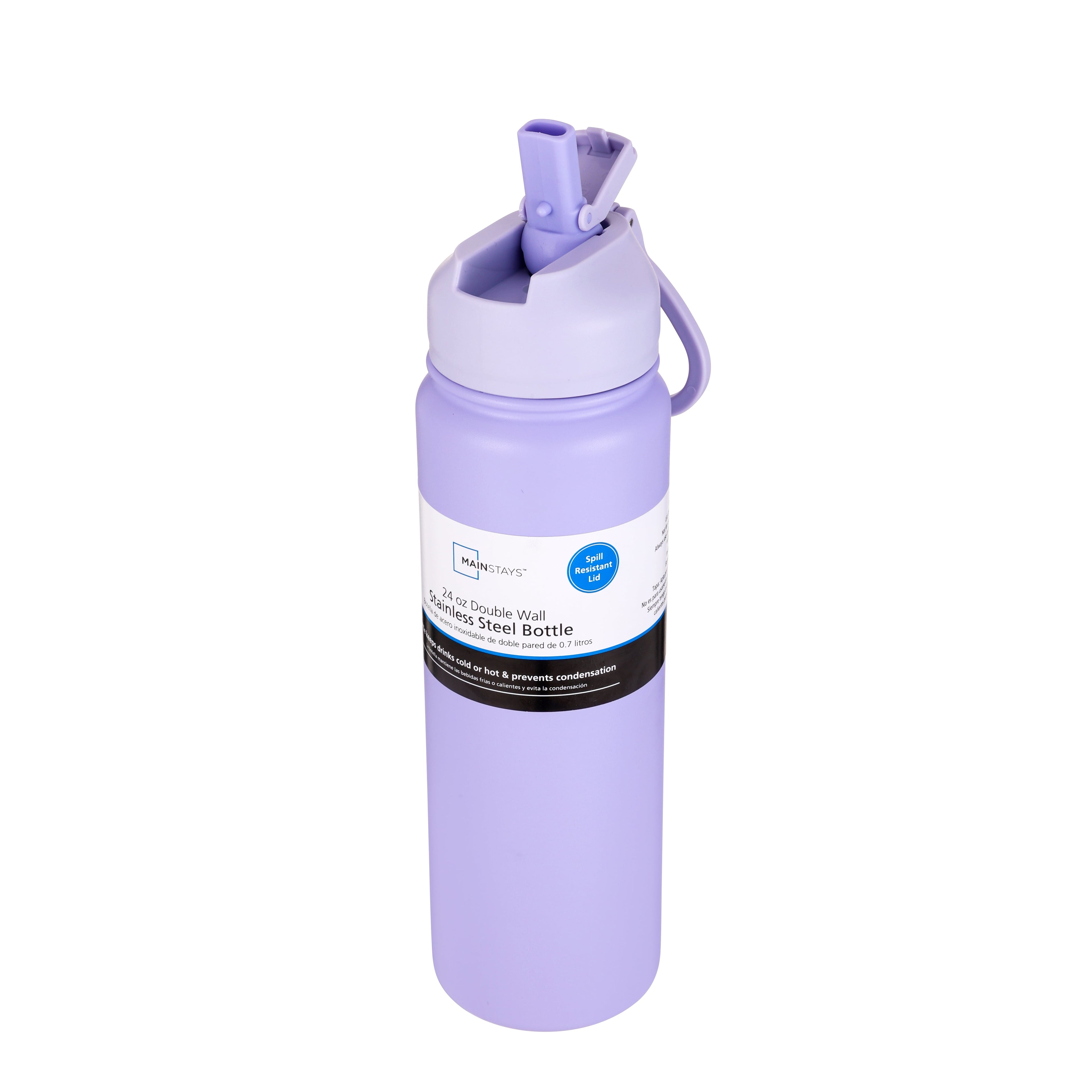 Mainstays 24oz Purple Stainless Steel Double Wall Water Bottle