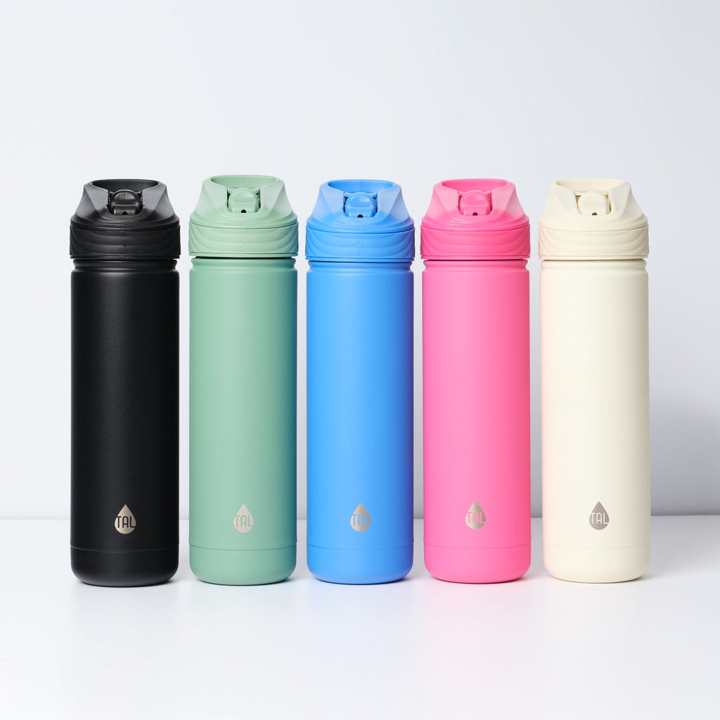 TAL 26oz Stainless Steel Ranger Water Bottle with Easy Sip Straw, Hot Pink