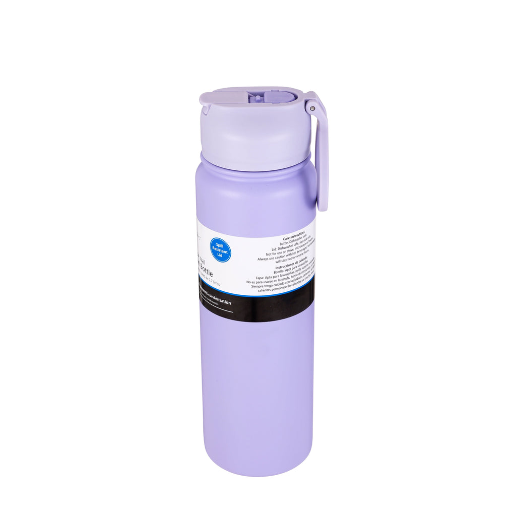Mainstays 24oz Purple Stainless Steel Double Wall Water Bottle