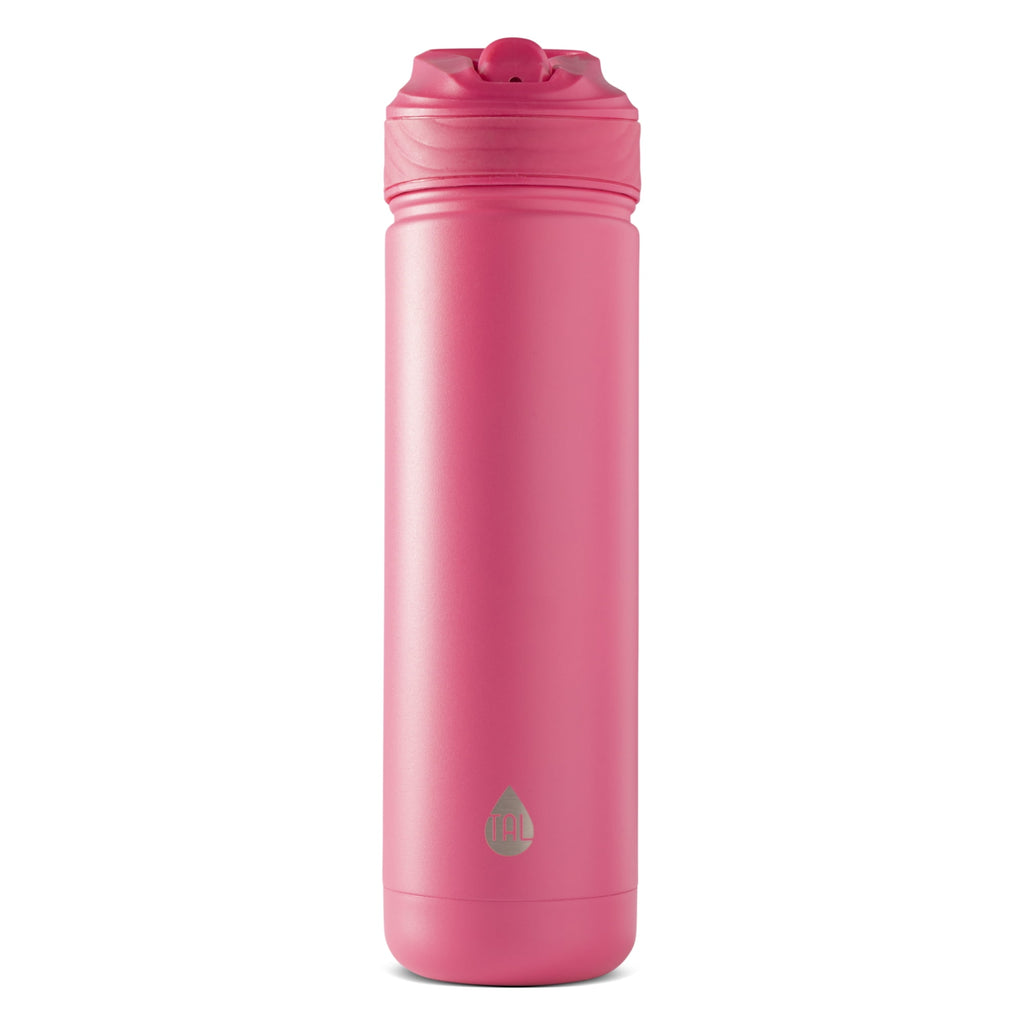 TAL 26oz Stainless Steel Ranger Water Bottle with Easy Sip Straw, Hot Pink