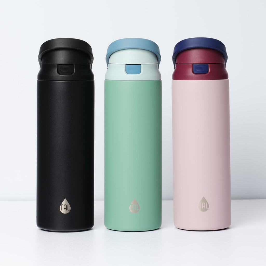 TAL 24oz Stainless Steel 2-in-1 Straw and Chug Water Bottle with Push Lid, Sage