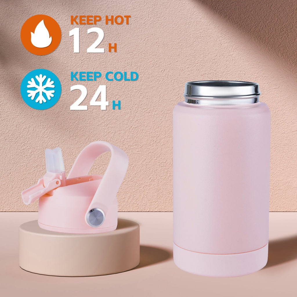 Hawsaiy 12oz Kids Insulated Water Bottle with Straw Lid, Leak-Proof Stainless Steel BPA-Free Thermos for School Boys and Girls