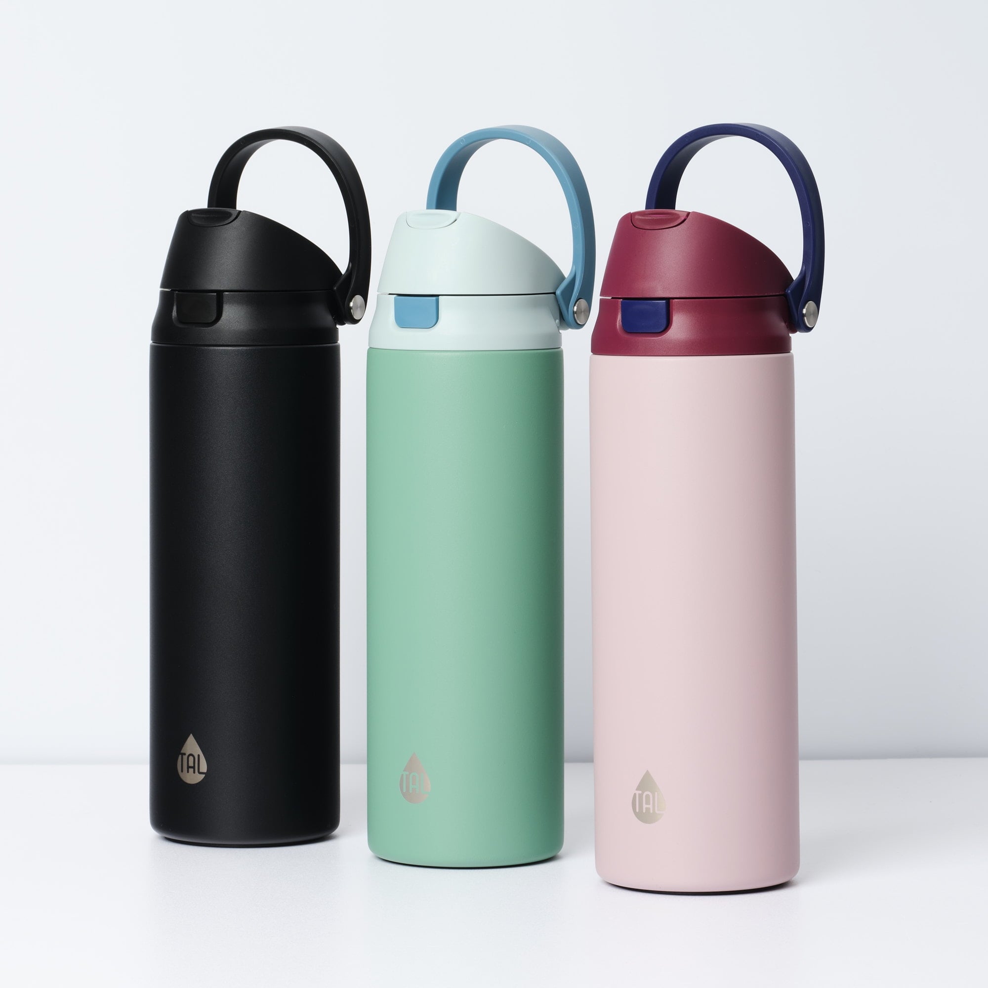 TAL 24oz Stainless Steel 2-in-1 Straw and Chug Water Bottle with Push Lid, Sage
